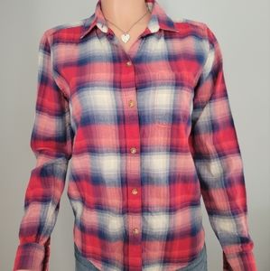American Eagle • Boyfriend Fit Plaid Button Down Sz S